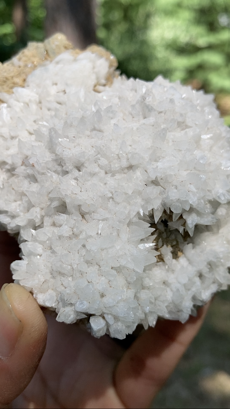 White Dogtooth Calcite Cluster