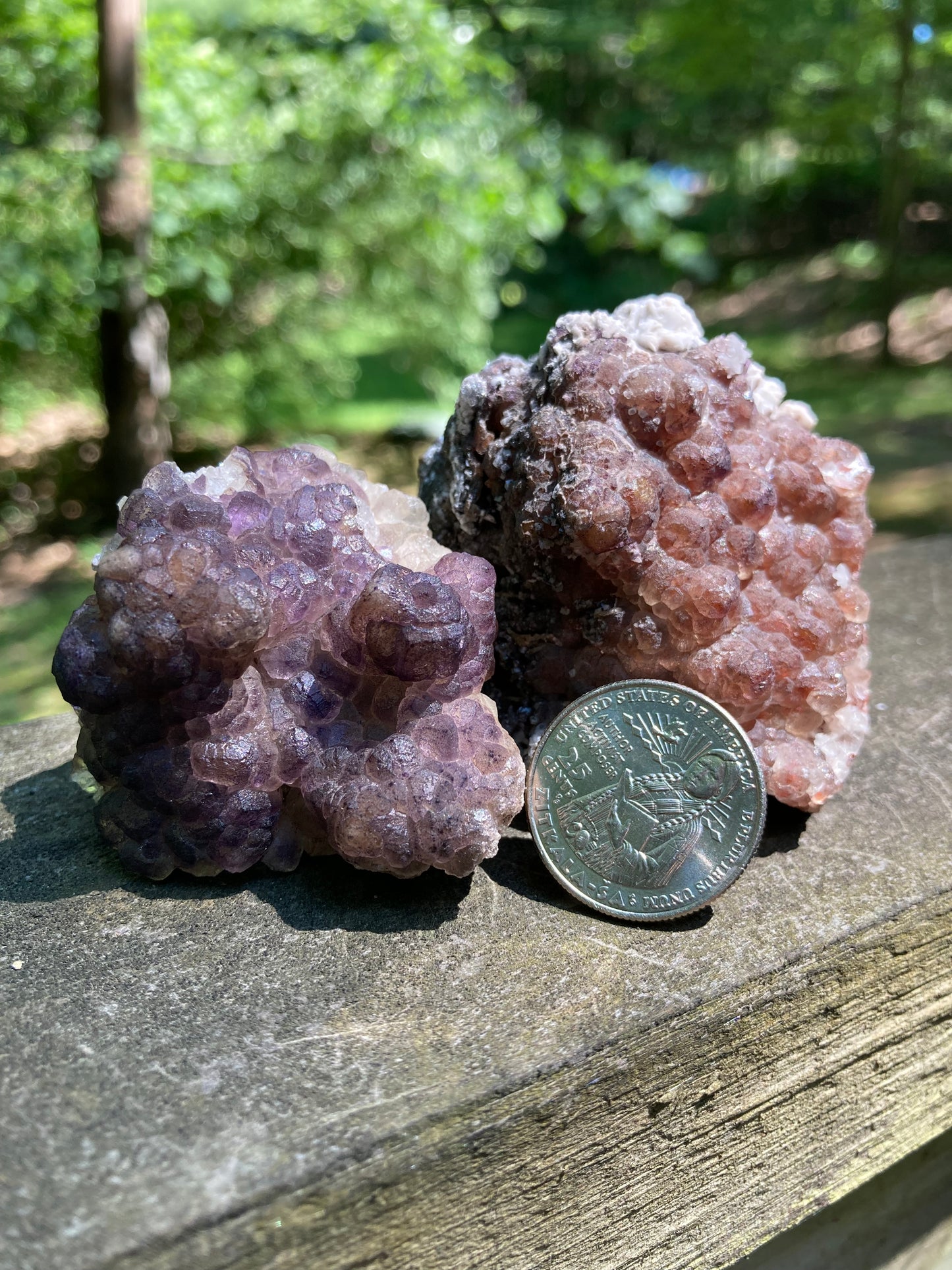 Botryoidal Fluorite Specimen Pair (2)