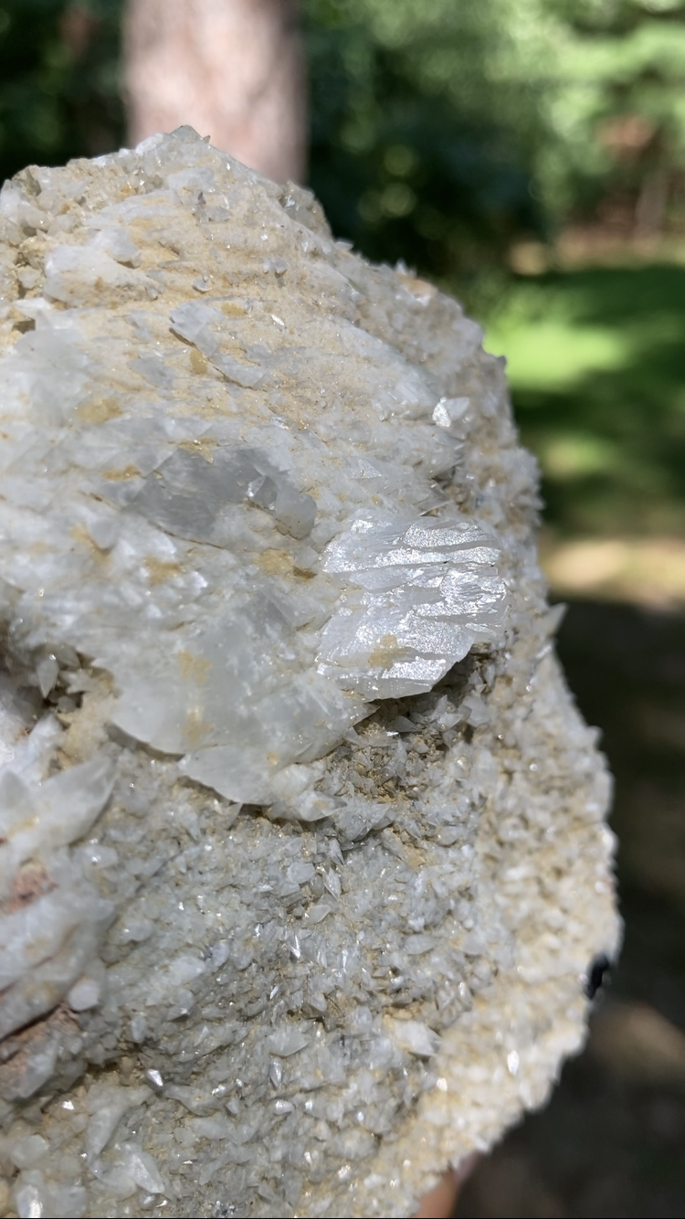 White Dogtooth Calcite Cluster