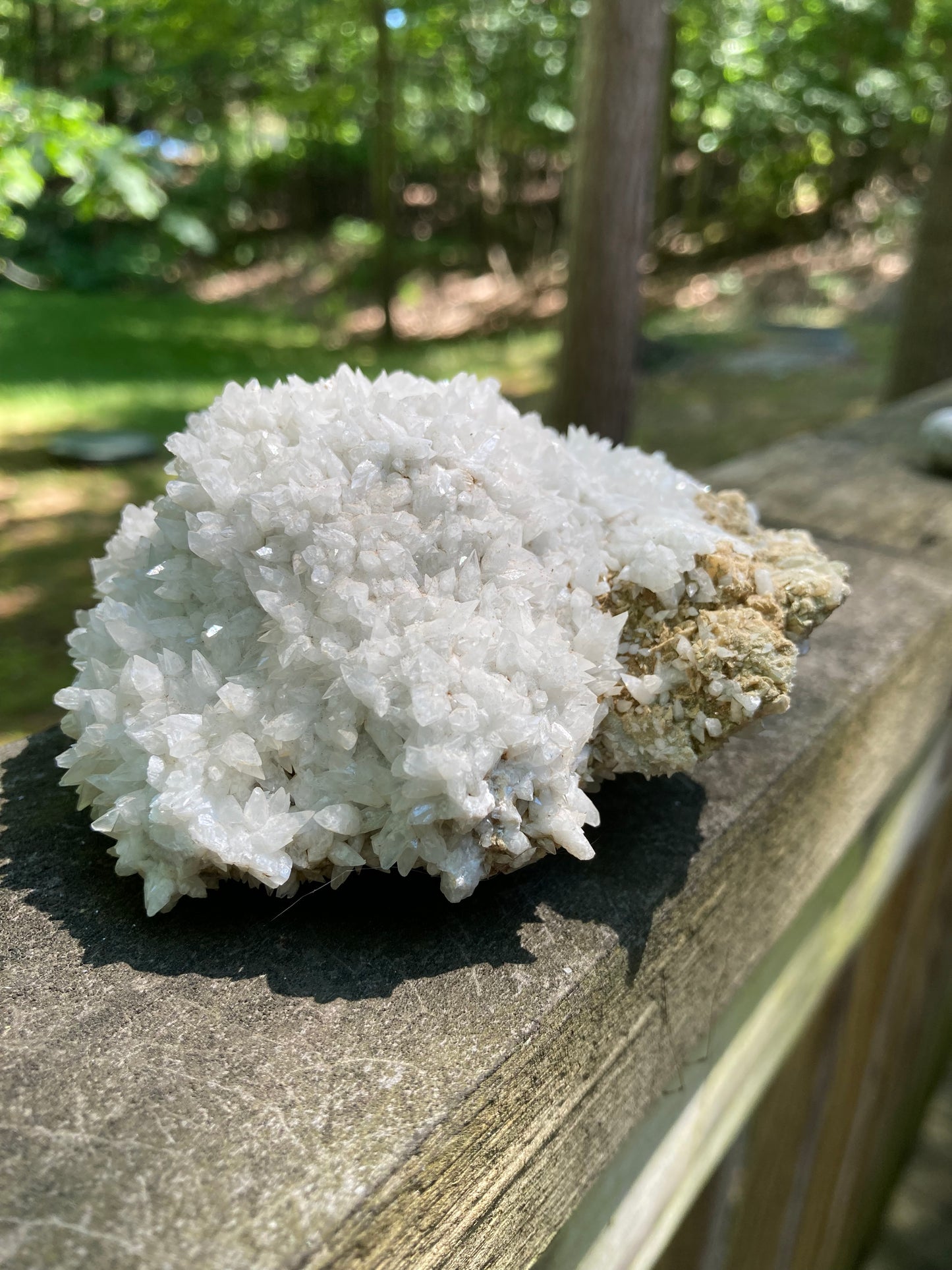White Dogtooth Calcite Cluster
